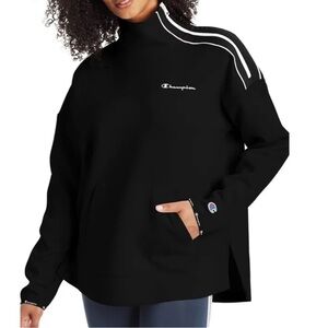Champion Women’s Black & White Left Side Collar Zip Detail Sweatshirt